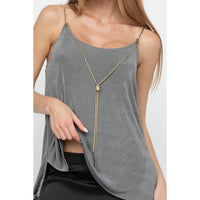 Grey Tank with Gold Chain