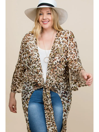 Cheetah Print Duster Kimono Plus