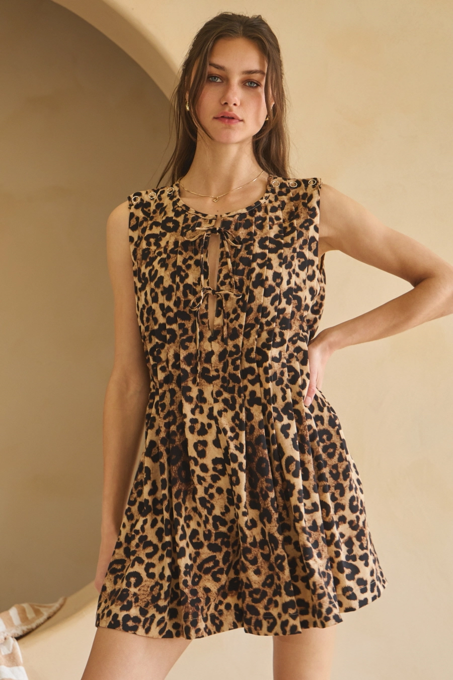 Sleeveless Leopard Romper