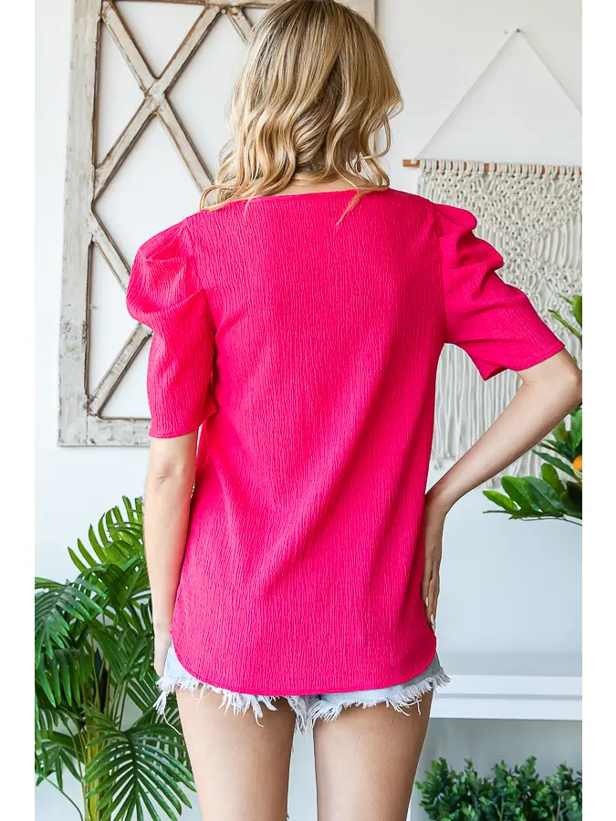 Fuchsia Gauze Top