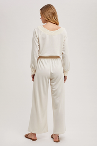 Off the Shoulder Jumpsuit Ecru