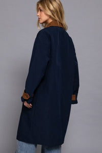 Navy Contrast Trench Coat