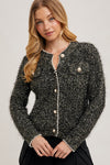 Pearl Trim Glitter Sweater