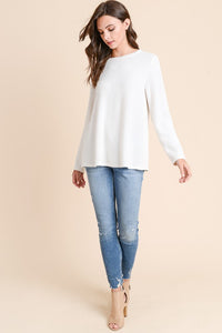 White Corset Back Sweater