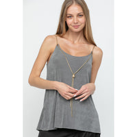 Grey Tank with Gold Chain