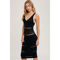Black Open Knit Dress