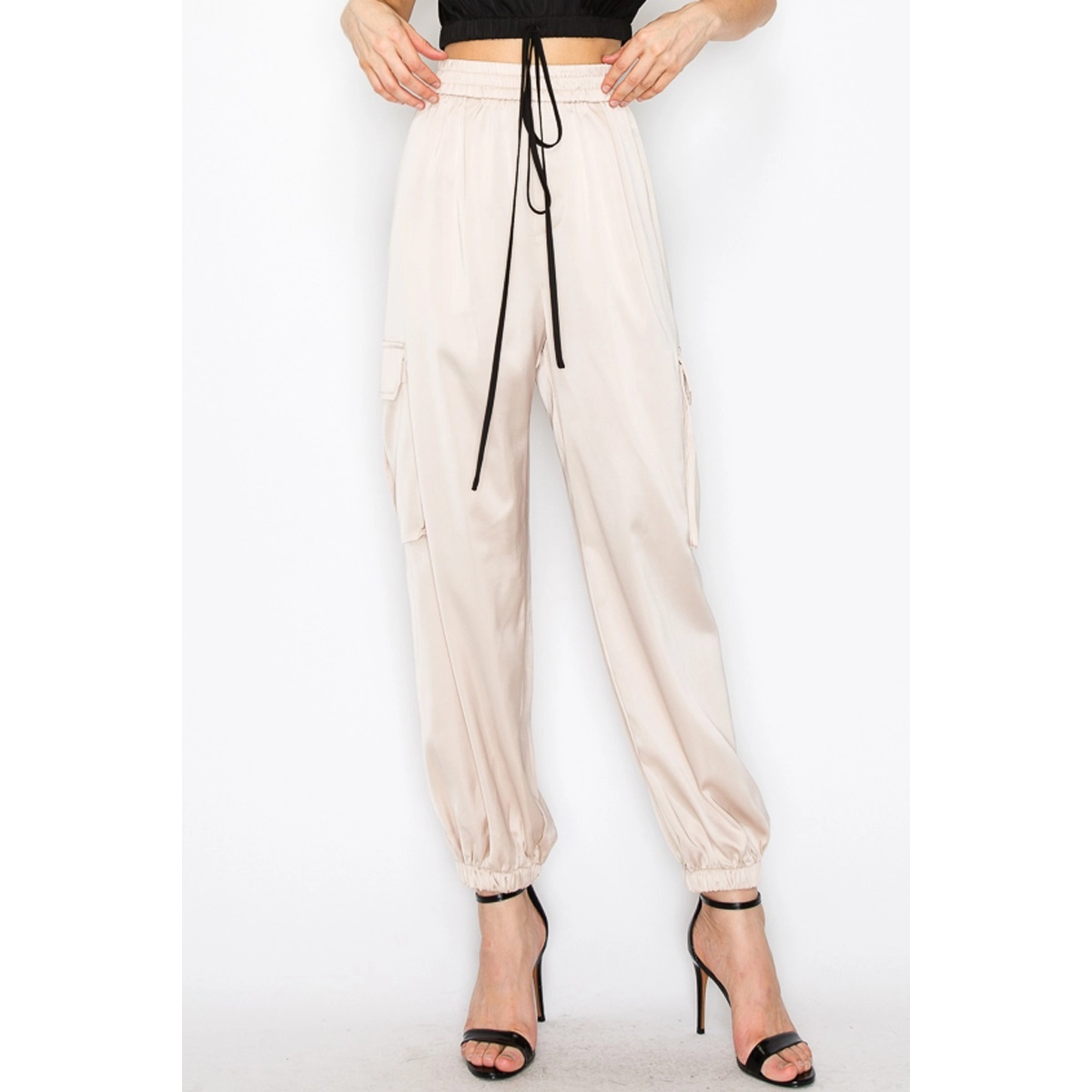 Satin Cargo Pants