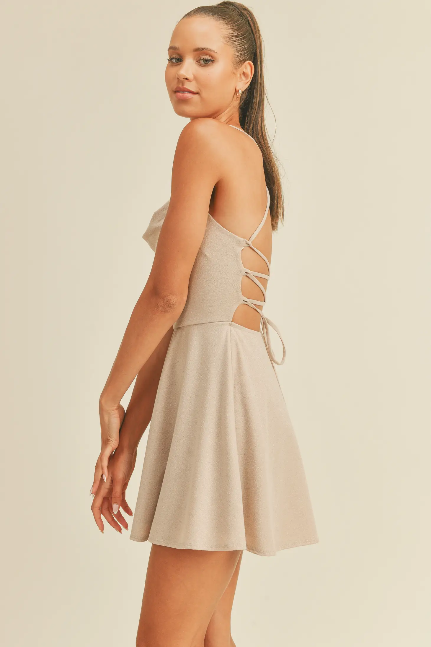 Beige sales skater dress