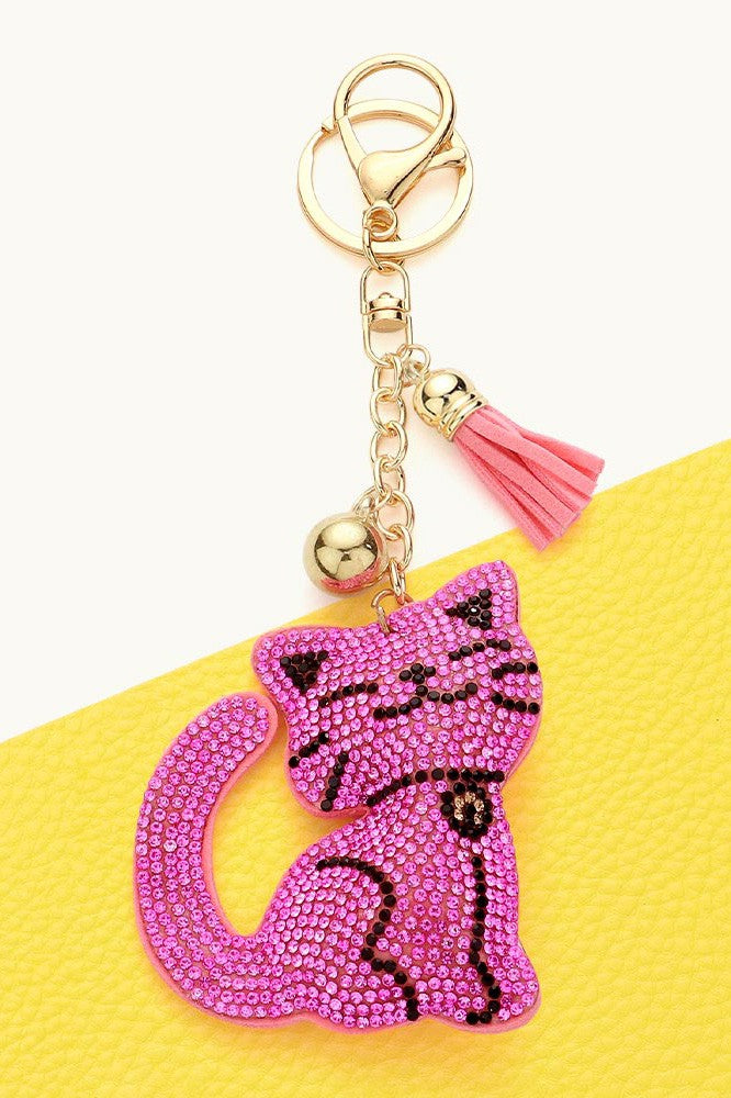 Glam Cat Keychain Pink