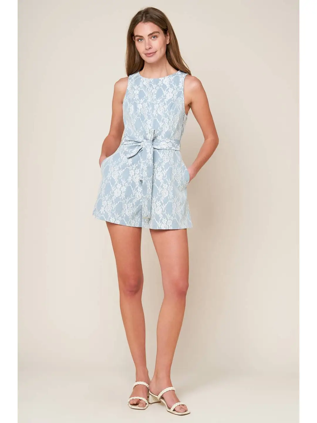 Light Blue Lace Romper
