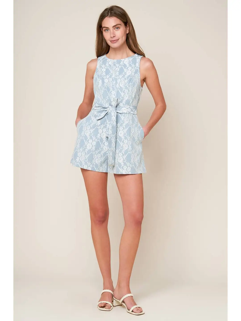 Light Blue Lace Romper