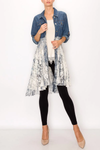 Denim and Lace Long Jacket
