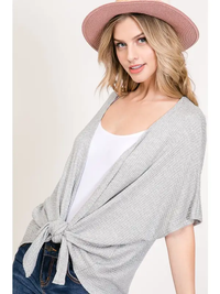 Grey Waffle Cardigan