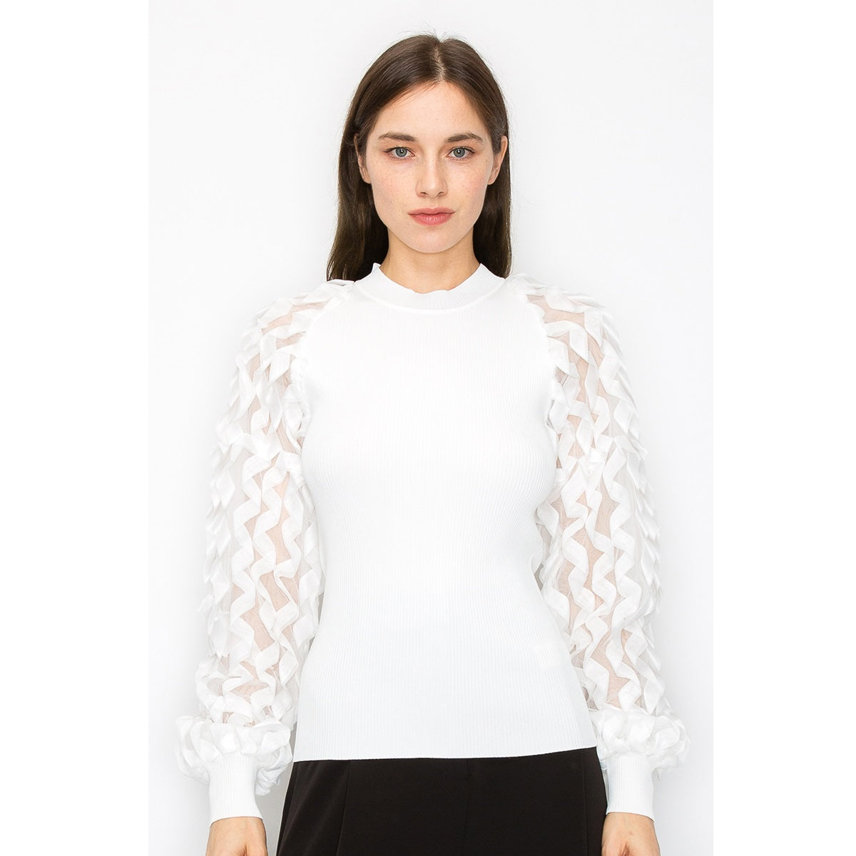 White Puff Sleeve Top