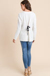 White Corset Back Sweater