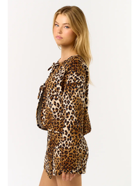 Quilted Leopard Cardigan