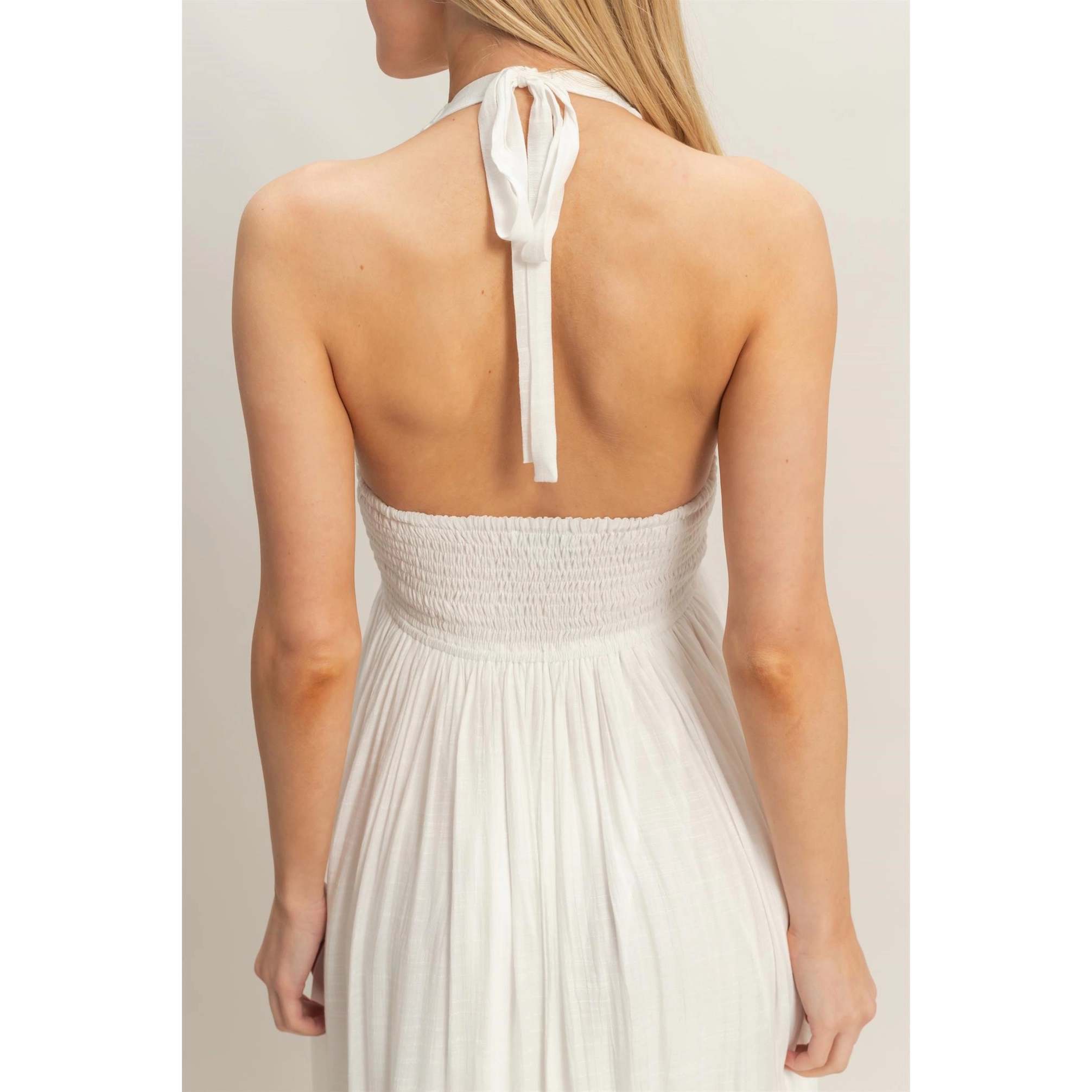 White Halter Maxi