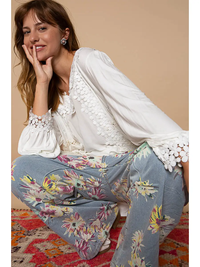 White Lace Flower Long Sleeve