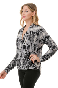Grey Surplice Top