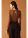 Never Enough Brown Lace Bodysuit