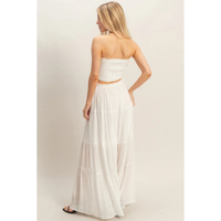 White Strapless Skirt Set