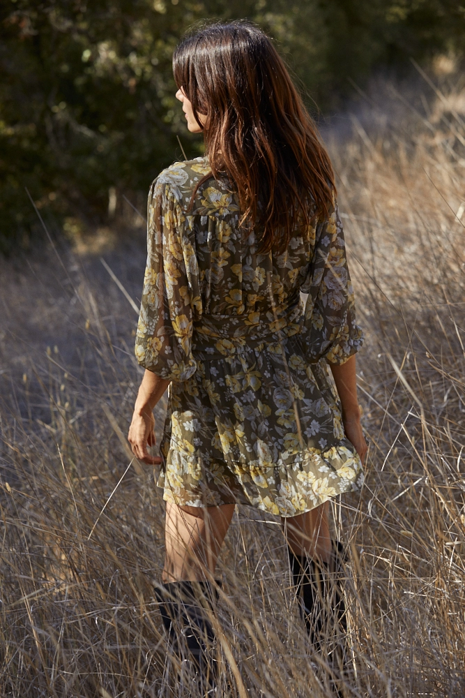 Green floral dress