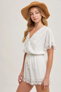 White Flower Romper