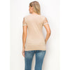 Beige Bling Cutout Short Sleeve