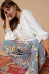 White Lace Flower Long Sleeve