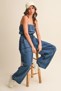 Strapless Barrel Jumpsuit