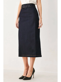 CLASSIC DENIM OFFICE MIDI PENCIL SKIRT