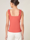 Brick Ruffle Strap Tank