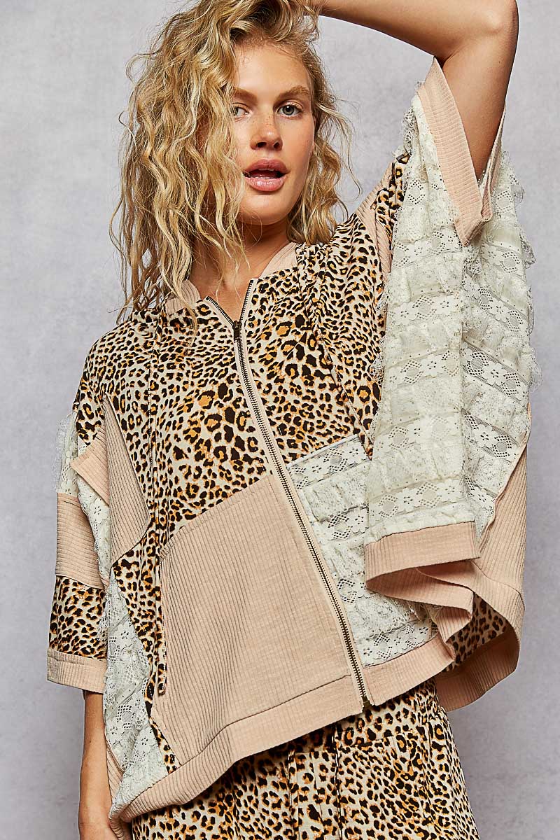 Leopard POL Lace Hoodie