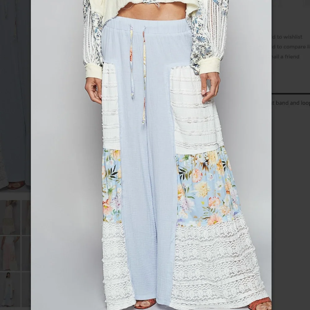POL Lace and Floral Pants