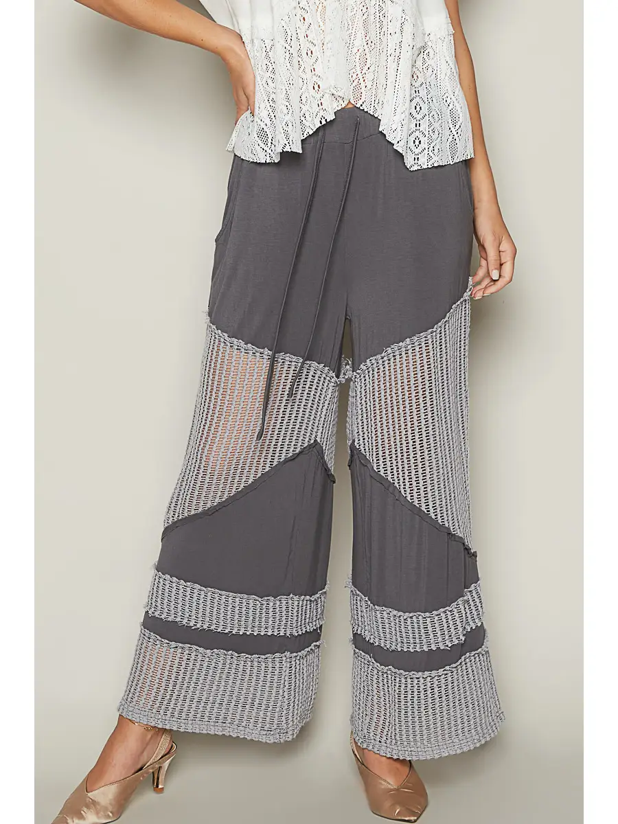 Grey pol mesh pants