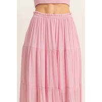Pink Strapless Skirt Set