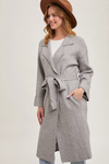 Grey Knit Trench Coat