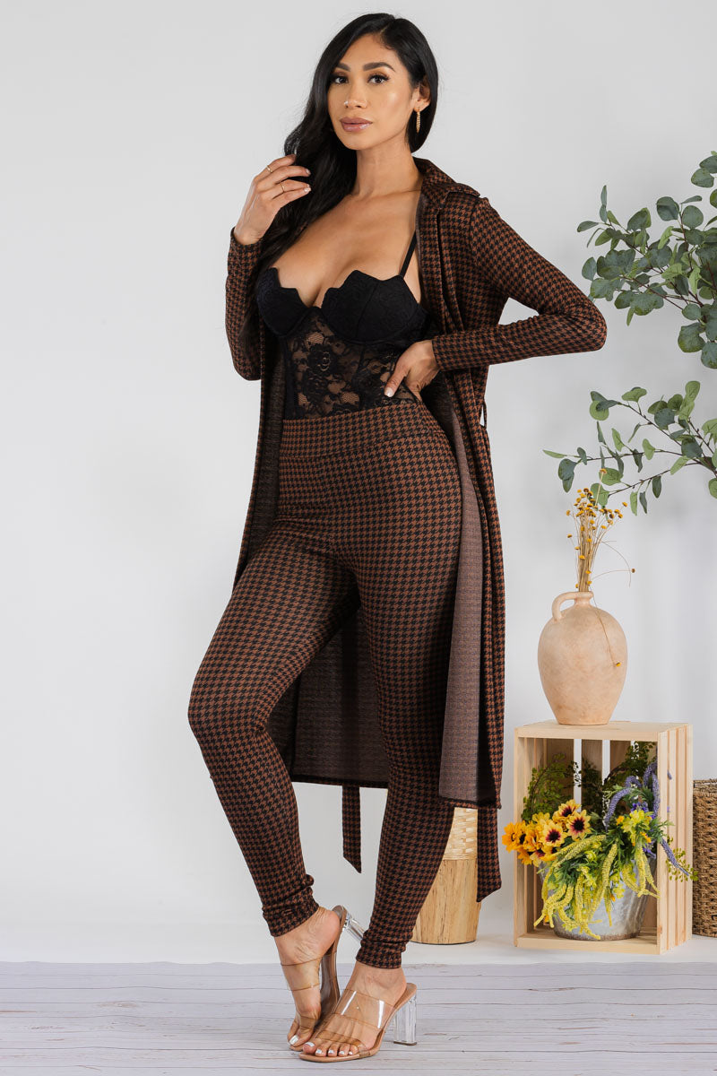 Brown Houndstooth Set