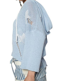 POL Distressed Star Sweater Blue