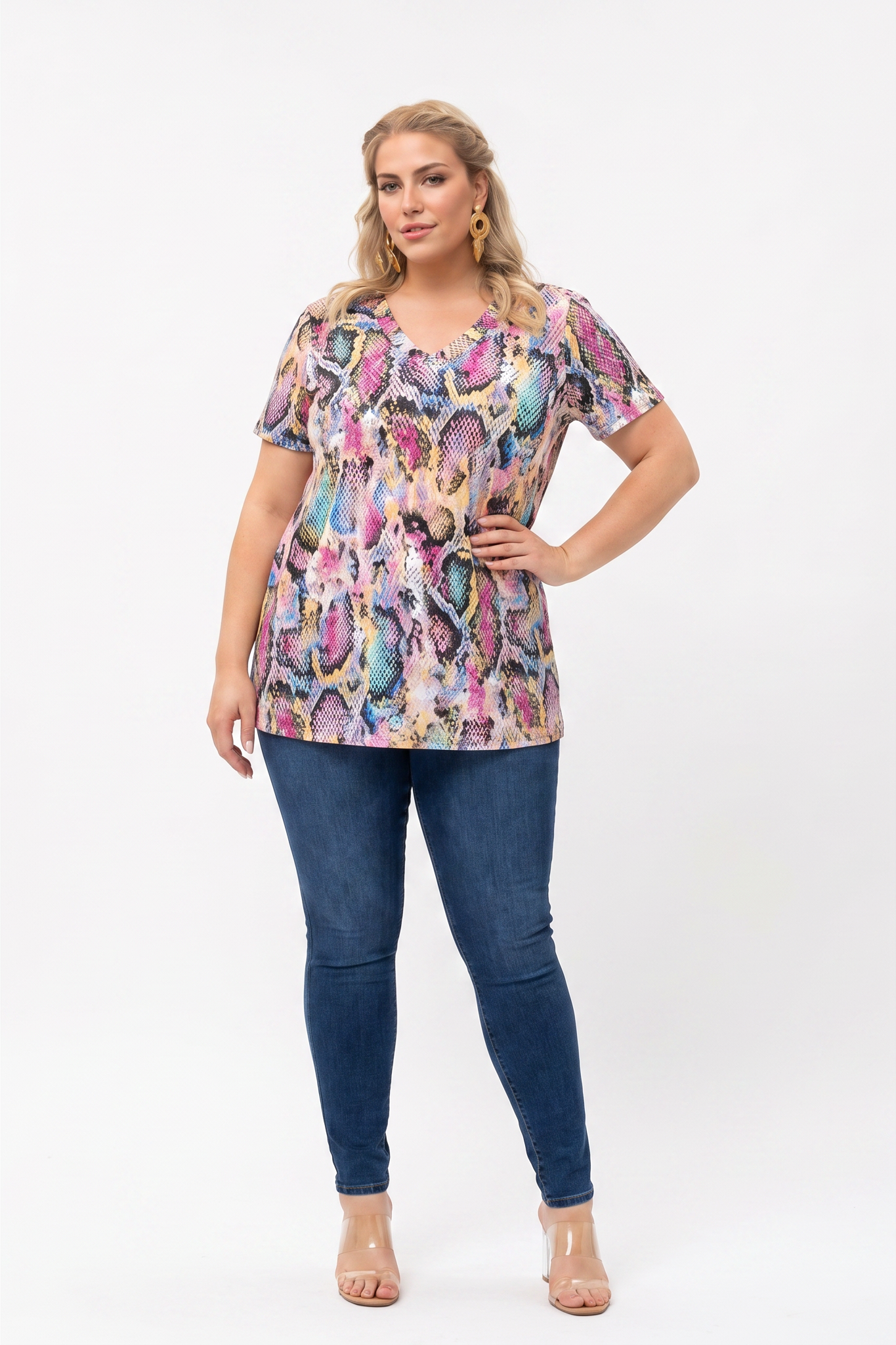 Snakeskin VNeck TShirt