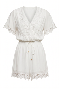 White Flower Romper