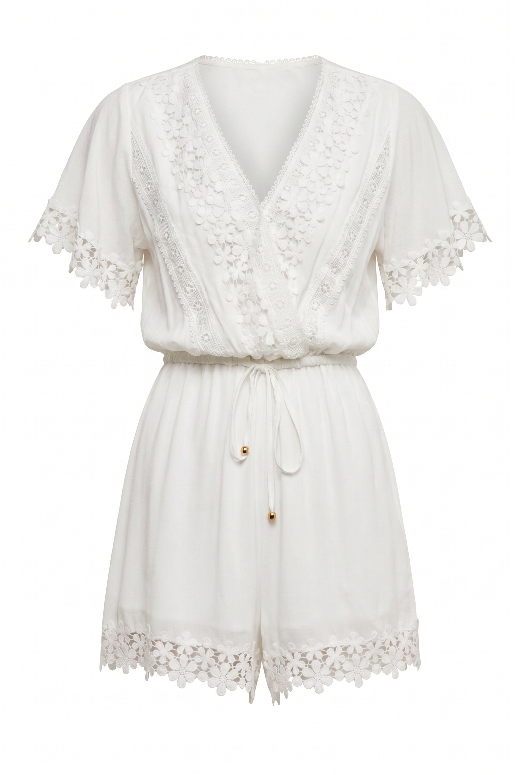 White Flower Romper