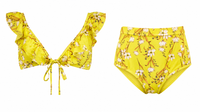 Yellow Floral Print Bikini