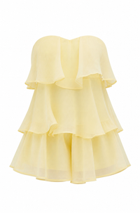 Yellow Ruffle Tiered Romper