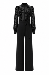 Velvet Long Sleeve Jumpsuit