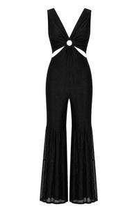 Black Glitter Jumpsuit