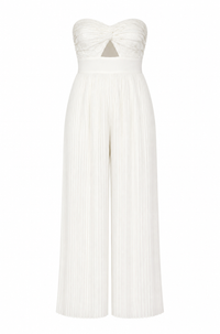 White Strapless Jumpsuit