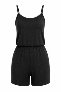 Black Romper with Pockets