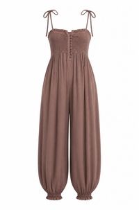 Mocha Smocked Jumpsuit
