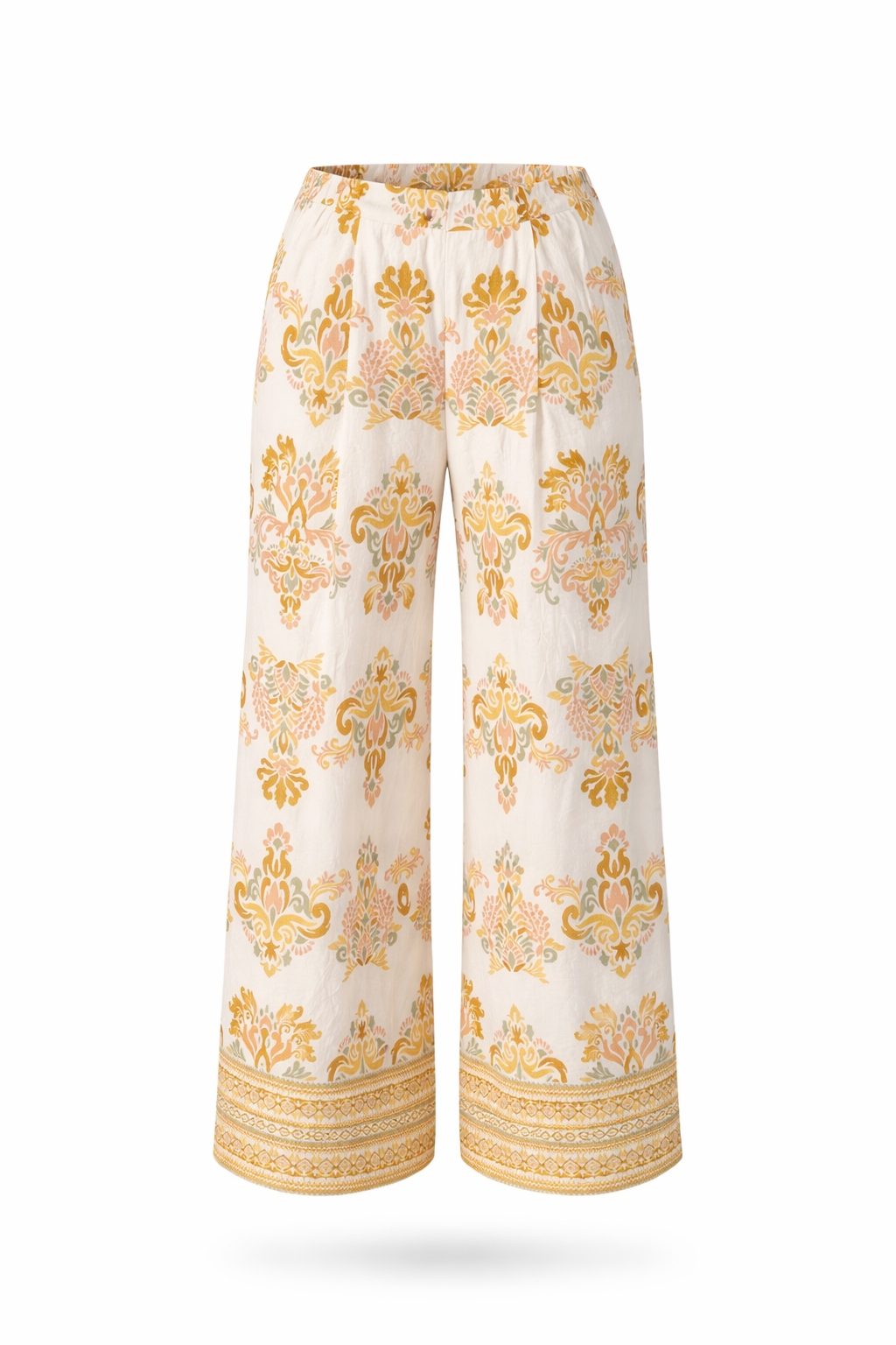 Floral Print Palazzo Pants Yellow